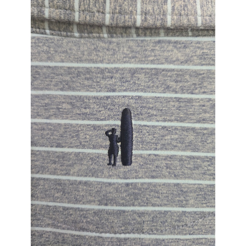 Johnnie-O Newton Polo Mens XL Lake Blue Stripe Scotland Run Golf Shirt - Picture 4 of 10